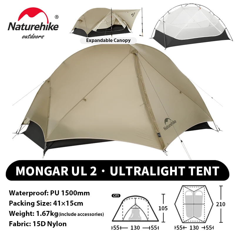 Naturehike Mongar UL PRO 2-Person Ultralight Camping Tent