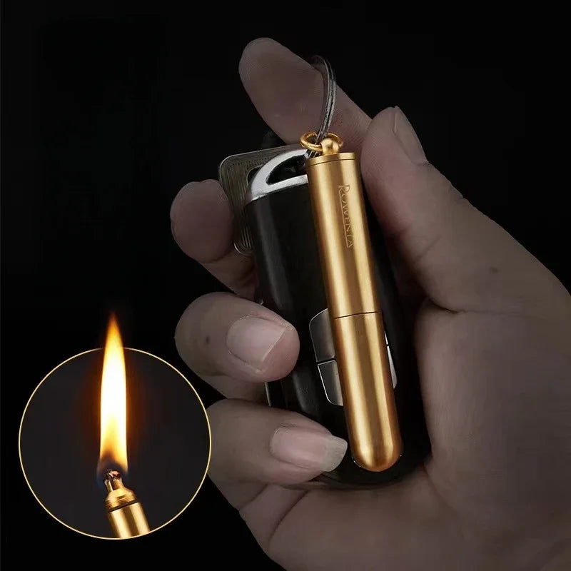 Premium Copper Keychain Lighter with Tobacco Press