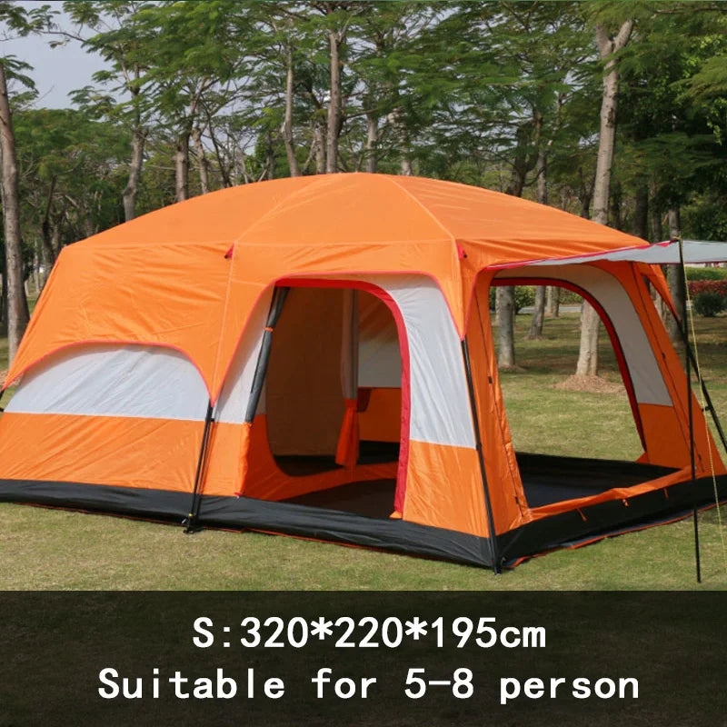 Family Camping Tent - 5-8 Person Double Layer Waterproof Shelter