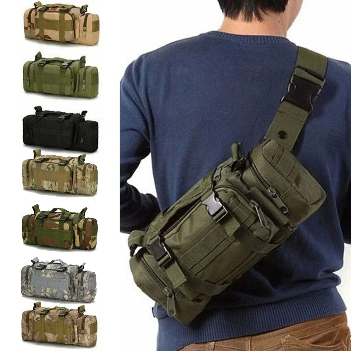 Tactical Outdoor Chest Pack - Waterproof Sling Bag for Hiking, Camping & Cycling