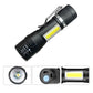 Rechargeable Mini LED Flashlight - COB+XPE Portable Torch with Zoom