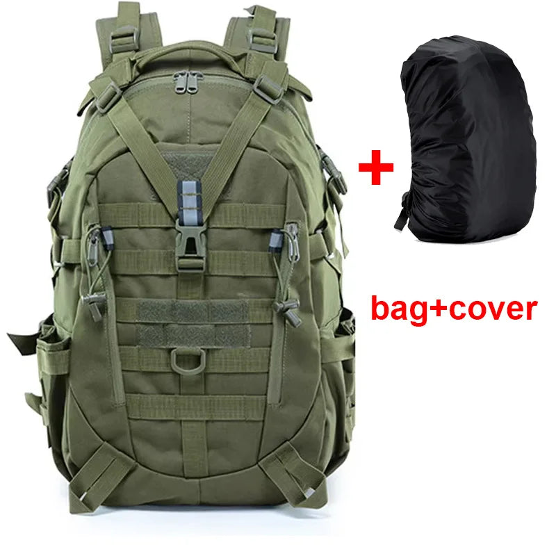 Tactical Camping Backpack - 40L Outdoor Hiking Rucksack with MOLLE System