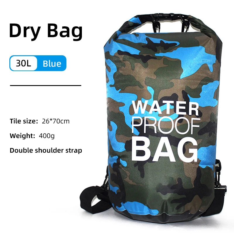 Waterproof Dry Bag Backpack - 30L/15L with Wet Separation Pocket
