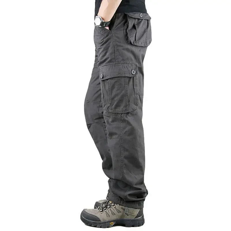 Men's Tactical Cargo Pants - Cotton Outdoor Work Trousers