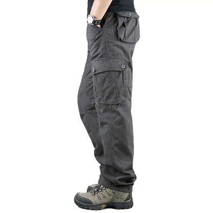 Men's Tactical Cargo Pants - Cotton Outdoor Work Trousers