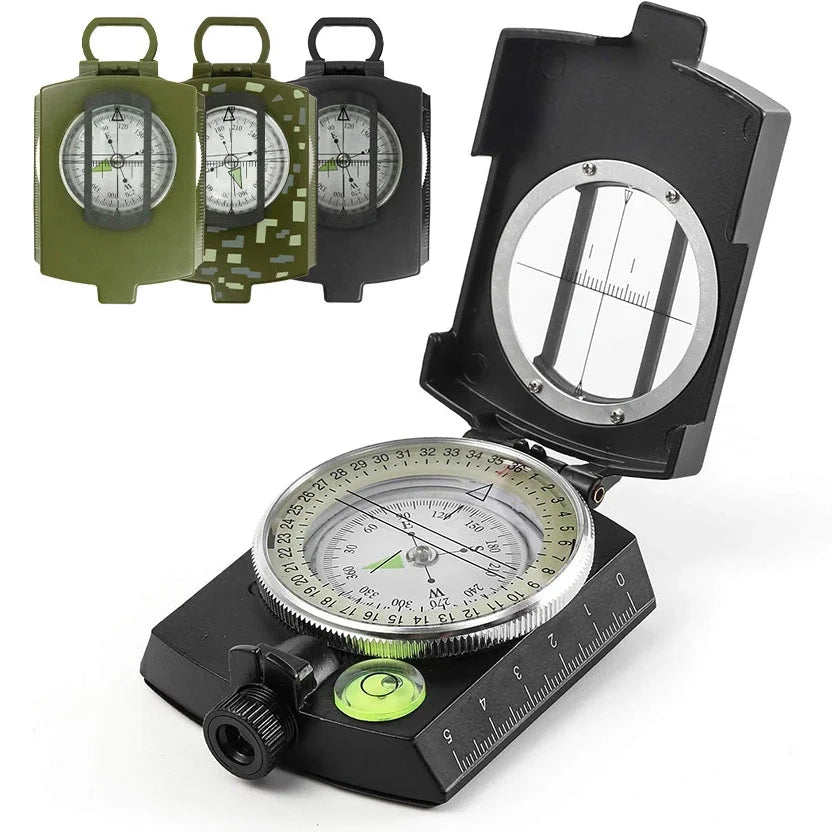 Professional Tactical Survival Compass - High Precision Metal Sight with Luminous Display