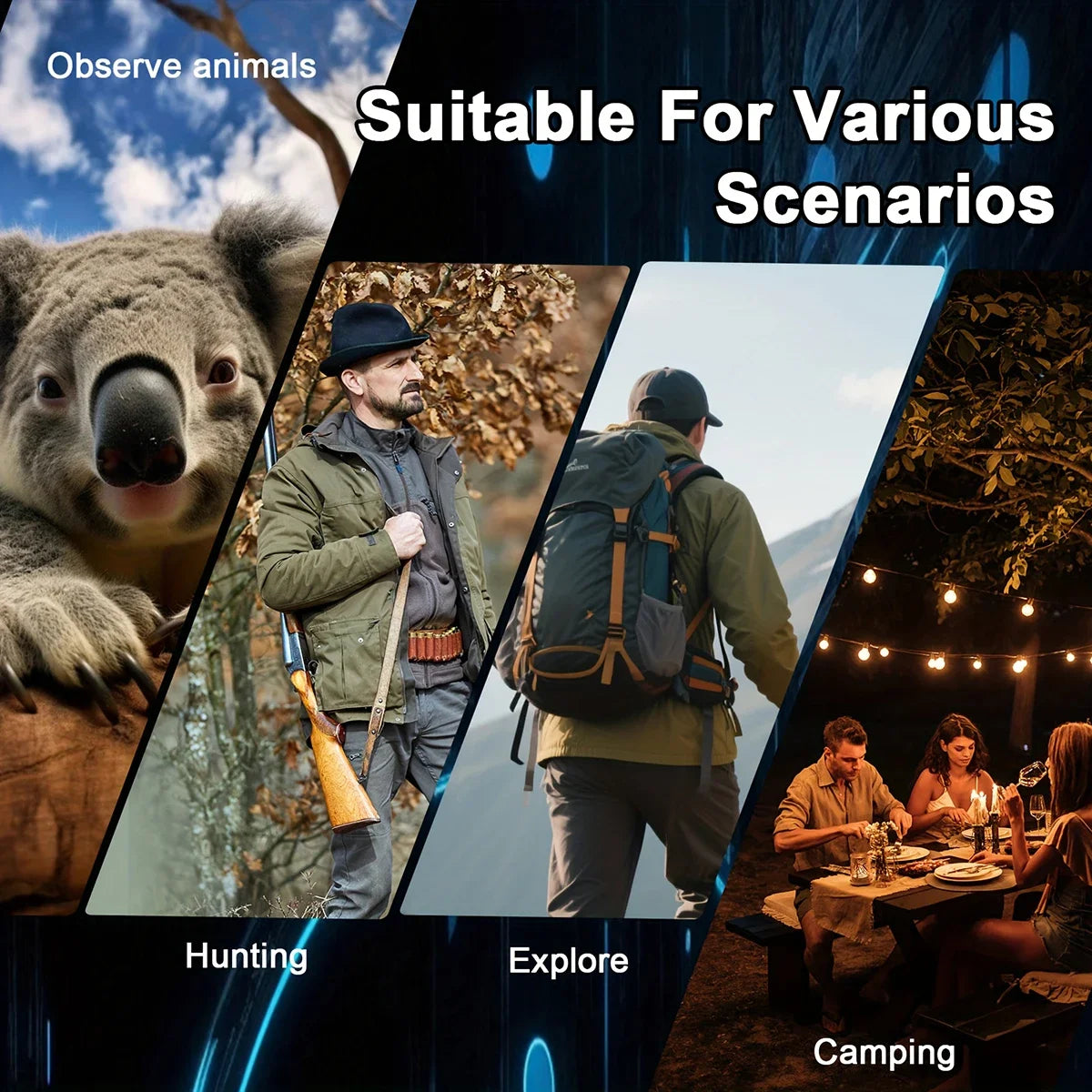 Professional Night Vision Binoculars with 2.5K Resolution and 6X Digital Zoom