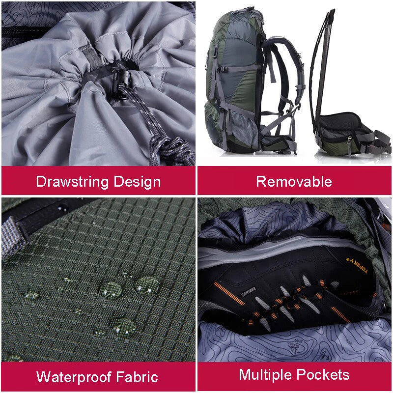 Naturehike 45L-60L Outdoor Hiking Backpack - External Frame Climbing Rucksack