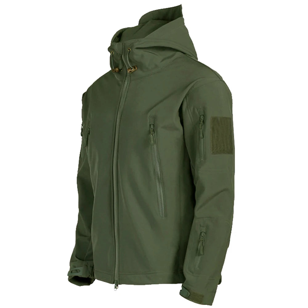 Men's Tactical Soft Shell Jacket - Windproof & Waterproof Military Combat Coat