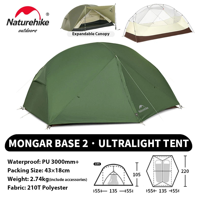 Naturehike Mongar UL PRO 2-Person Ultralight Camping Tent