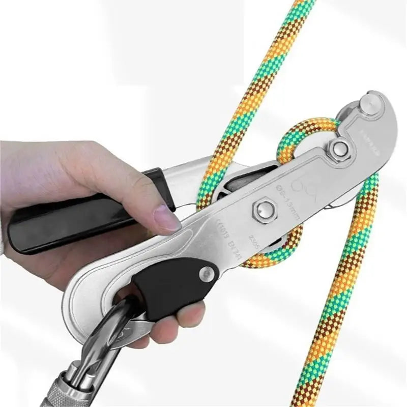 Professional Rock Climbing Descender with Stop Handle Control