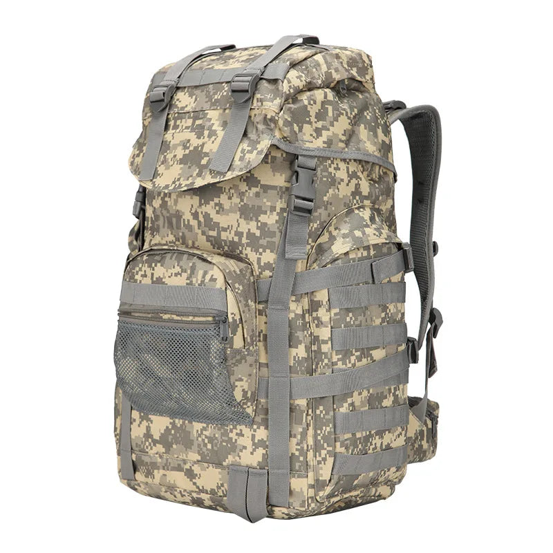 60L Tactical Camping Backpack - Waterproof MOLLE Hiking Rucksack