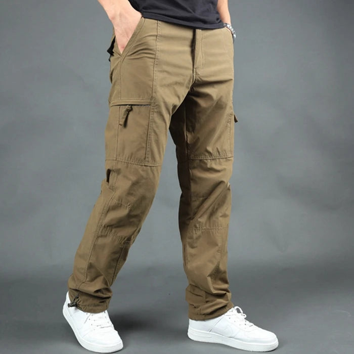 Men's Double-Layer Thermal Cargo Pants - Winter Tactical Trousers