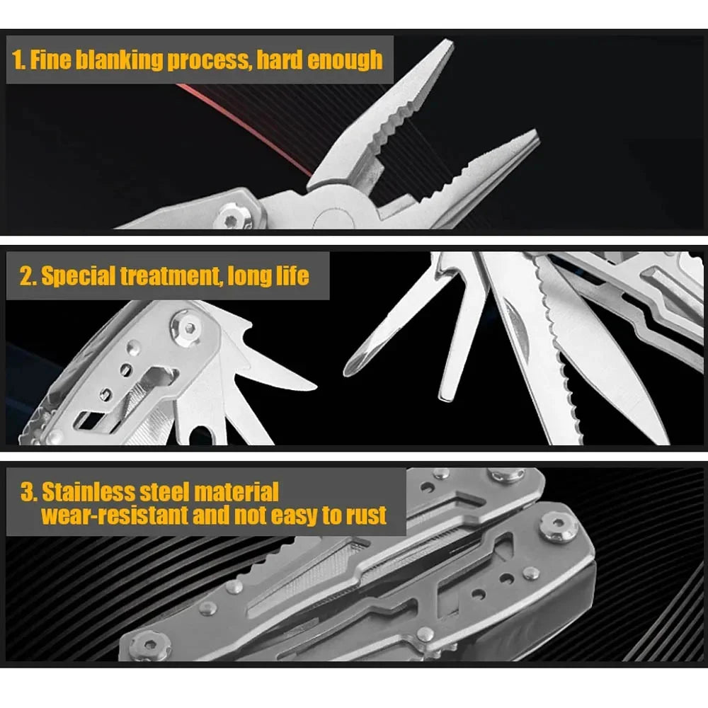 Professional Multi-Tool Pocket Knife with Pliers - Compact Survival Tool