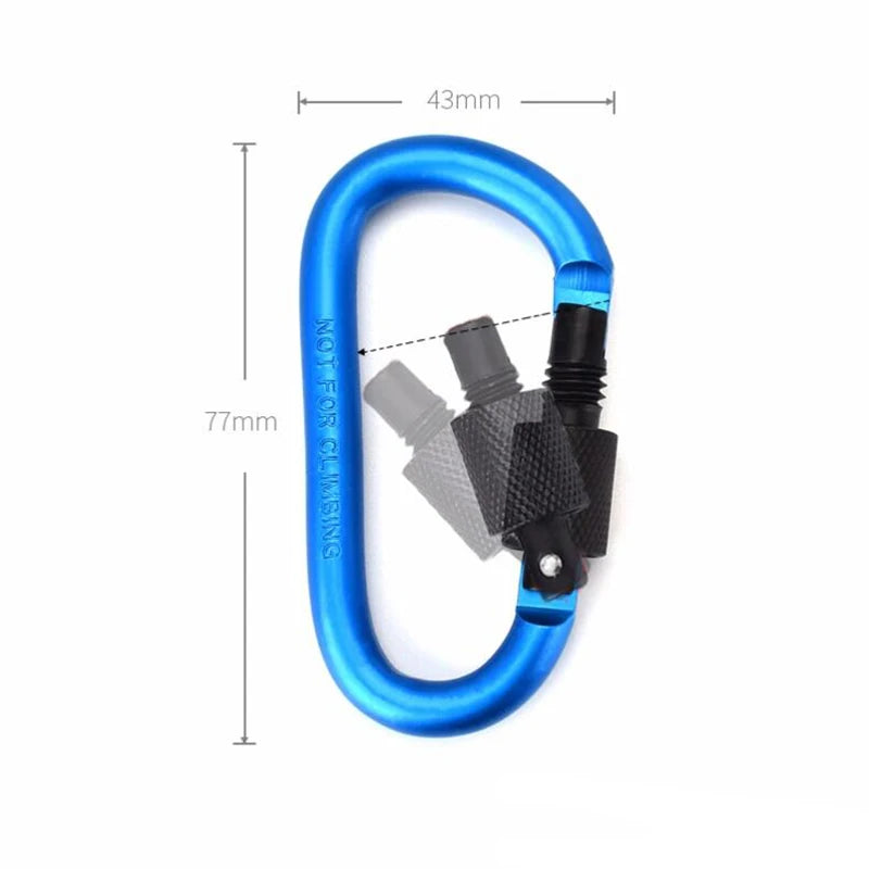 Professional Aluminum Carabiner Clips - 4 Pack Screw Gate Locking Carabiners