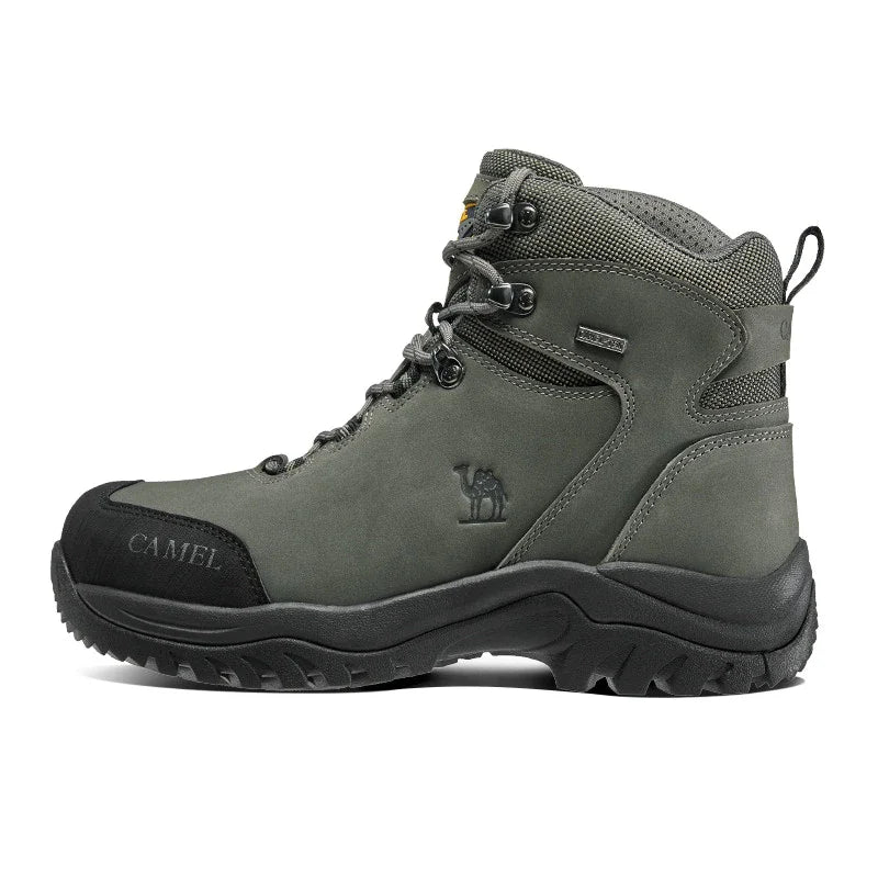 Camel Waterproof Hiking Boots - High-Top Tactical Outdoor Shoes