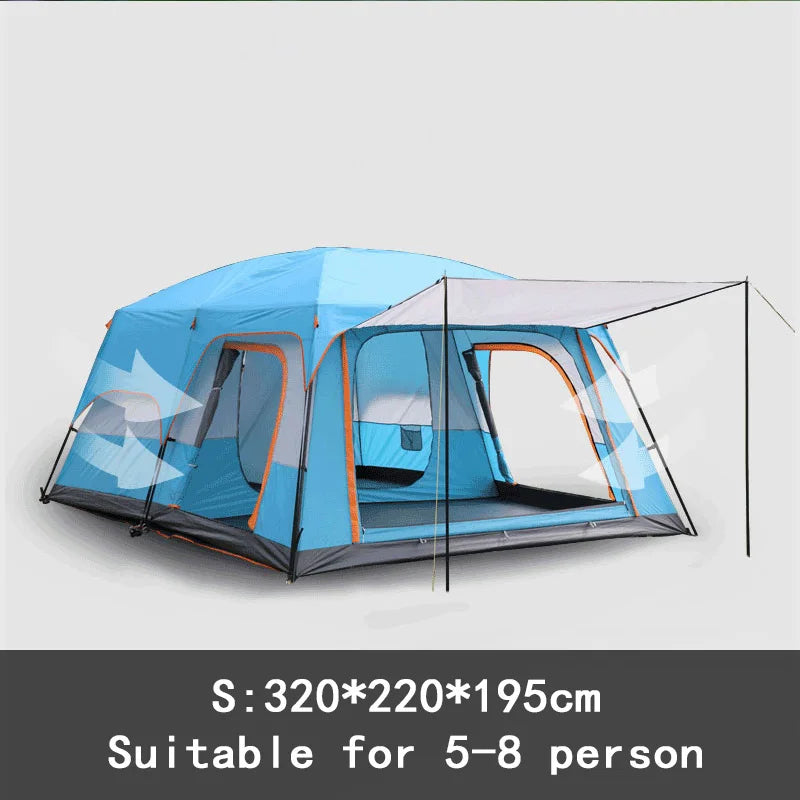 Family Camping Tent - 5-8 Person Double Layer Waterproof Shelter