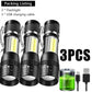 Rechargeable Mini LED Flashlight - COB+XPE Portable Torch with Zoom