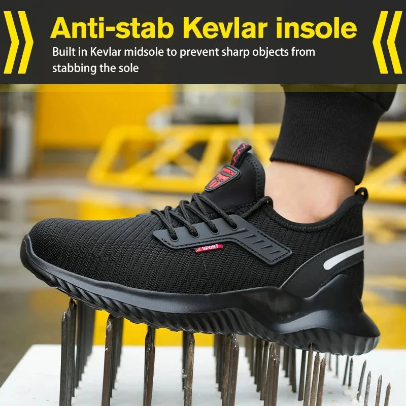 Men's Steel Toe Safety Shoes - Lightweight Puncture-Proof Work Boots