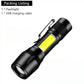 Rechargeable Mini LED Flashlight - COB+XPE Portable Torch with Zoom