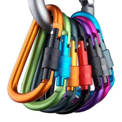 Professional Aluminum Carabiner Clips - 4 Pack Screw Gate Locking Carabiners