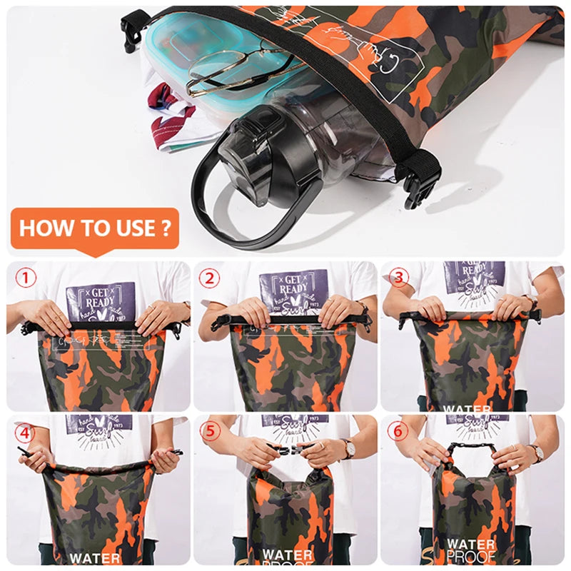 Waterproof Dry Bag Backpack - 30L/15L with Wet Separation Pocket