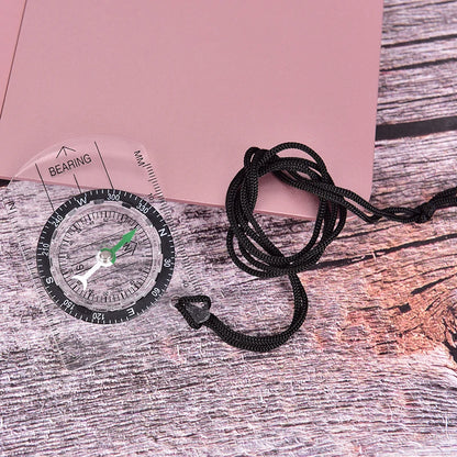 Professional Mini Compass with Map Scale Ruler - Outdoor Navigation Tool