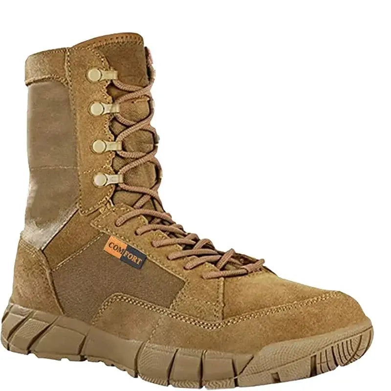 LOUIHAWK Men's Tactical Desert Boots - Mid-Calf Outdoor Combat Hiking Boots