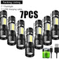 Rechargeable Mini LED Flashlight - COB+XPE Portable Torch with Zoom