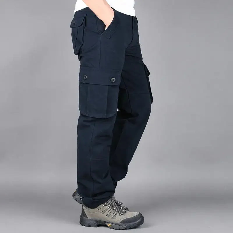Men's Tactical Cargo Pants - Cotton Outdoor Work Trousers