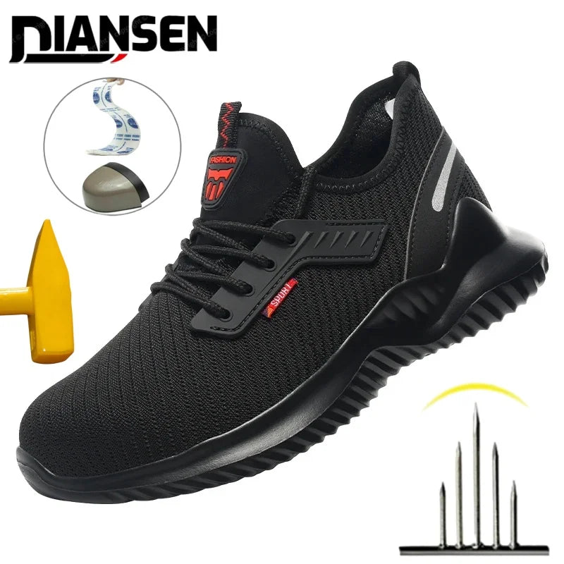 Men's Steel Toe Safety Shoes - Lightweight Puncture-Proof Work Boots