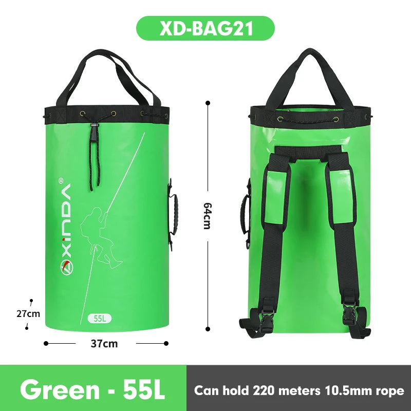 XINDA Rock Climbing Rope Bag - 55L Professional Rescue Equipment Backpack