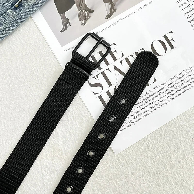 Premium Canvas Tactical Belt - Durable Nylon Weave for Men & Women