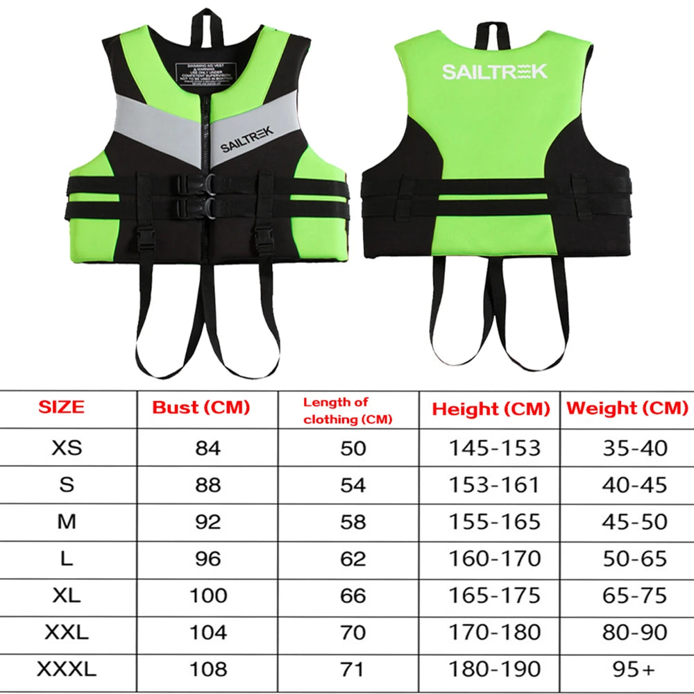 Adult Neoprene Life Jacket - Professional Water Sports Safety Vest
