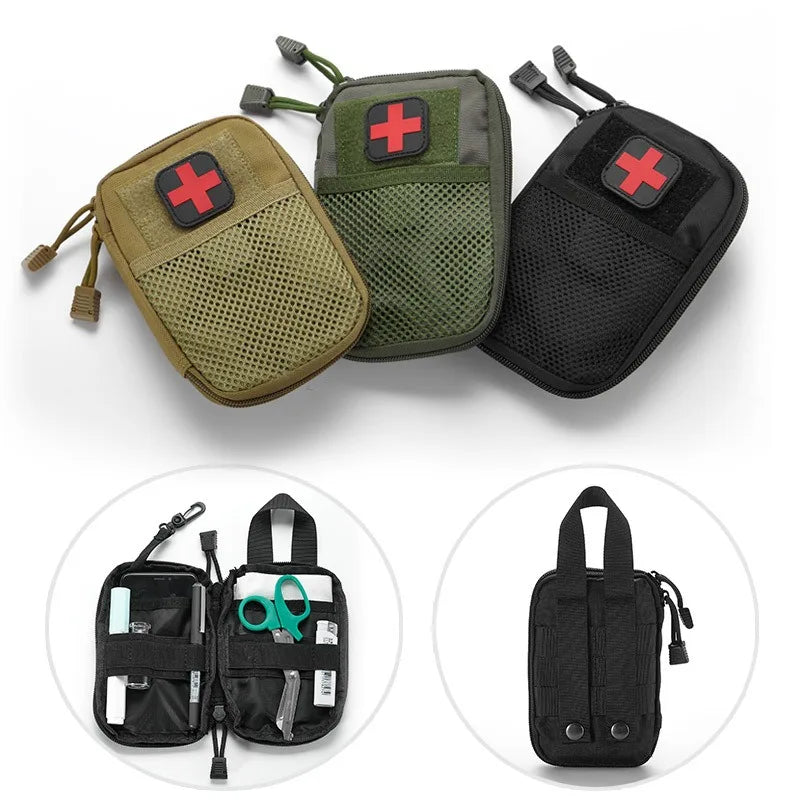 Tactical MOLLE First Aid Kit - Compact Emergency Medical Bag for Outdoor & Survival